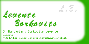 levente borkovits business card